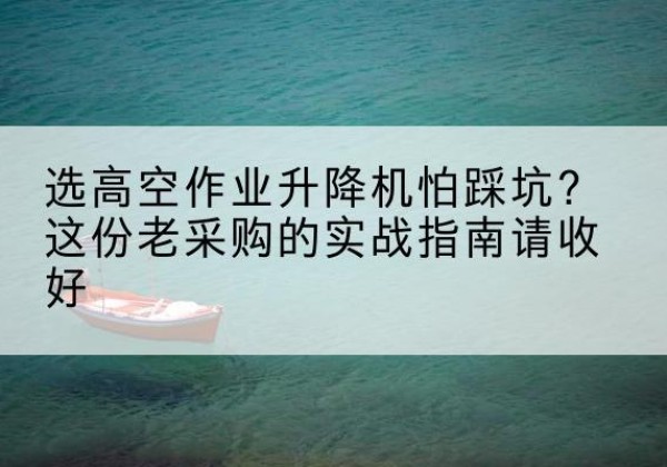 范县高空作业升降机厂家推荐-选高空作业升降机怕踩坑？这份老采购的实战指南请收好