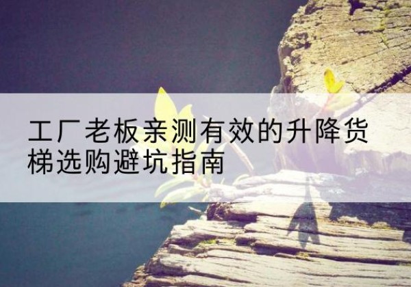 范县升降货梯怎么选-工厂老板亲测有效的升降货梯选购避坑指南